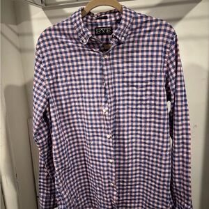 Rye Men's Casual Blue and Pink Plaid Shirt